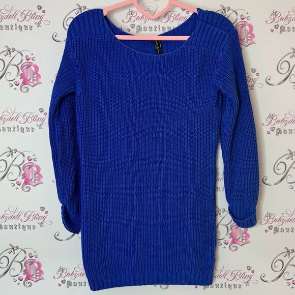 Guess by Marciano Sweaters - Guess by Marciano knit long mini dress sweater knitted Blue Women's Sweater